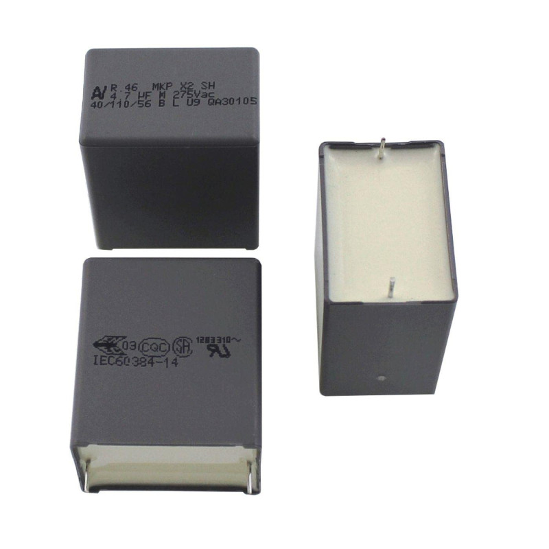 Arcotronics R46KR4470JBM1M Condensateur à film radial MKP 4,7 µF 275 VAC, classe X2, 27,5 mm Arcotronics R46KR4470JBM1M Condensateur à film radial MKP 4,7 µF 275 VAC, classe X2, 27,5 mm