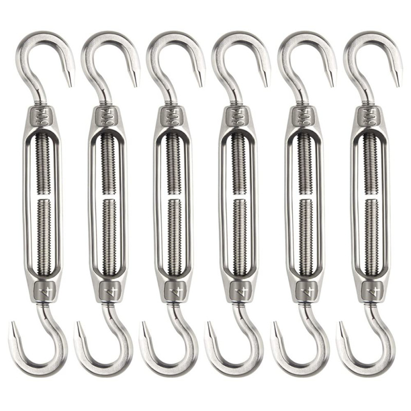 6 Pièces Tendeur Cable M4 Tendeur Cable Inox 304 Réglable Crochet de Ridoir et Crochet pour Tendeur de Fil Cable Acier Corde Cro 6 Pièces Tendeur Cable M4 Tendeur Cable Inox 304 Réglable Crochet de Ridoir et Crochet pour Tendeur de Fil Cable Acier Corde Cro