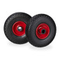 Relaxdays Roue de brouette, caoutchouc, 3.00-4", 2x roue de rechange, pour axe de 25 mm, 260x85 mm, noir-rouge Relaxdays Roue de brouette, caoutchouc, 3.00-4", 2x roue de rechange, pour axe de 25 mm, 260x85 mm, noir-rouge