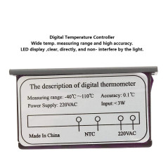 Contrôleur de température numérique, indicateur de panneau TPM-900 220V LED avec contrôleur de thermostat de capteur