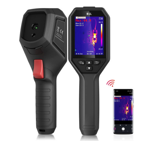 HIKMICRO B1L Caméra d'imagerie thermique à résolution IR 160 x 120 avec WiFi, 25Hz, écran LCD 3.2", imageur thermique infrarouge