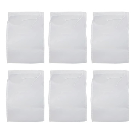 UMCHU 6 Pièces 300 mesh Filtrant en Mailles de Nylon Fines,Sac à Lait de Noix,pour lait de noix végan,lait d'amandes,jus de frui