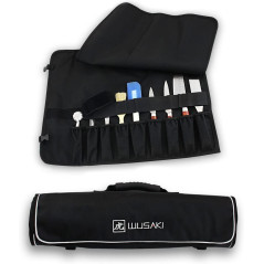 Wusaki Trousse de Cuisinier Vide pour Chefs Professionnels et étudiants en école hotelière – 9 Places + 2 Poches de Rangement