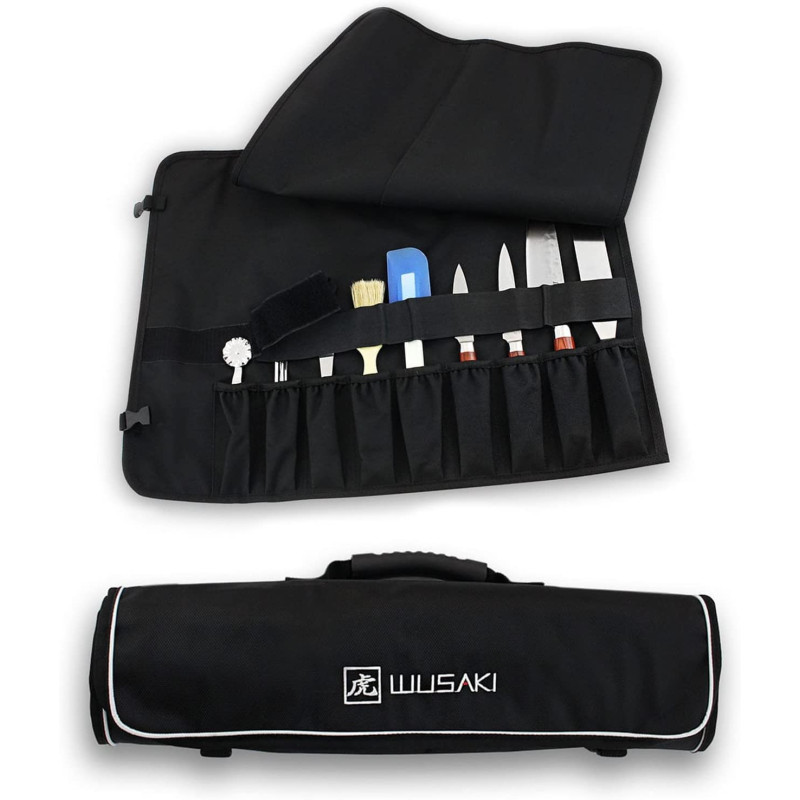 Wusaki Trousse de Cuisinier Vide pour Chefs Professionnels et étudiants en école hotelière – 9 Places + 2 Poches de Rangement Wusaki Trousse de Cuisinier Vide pour Chefs Professionnels et étudiants en école hotelière – 9 Places + 2 Poches de Rangement