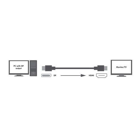 LogiLink CV0055 Câble DisplayPort vers HDMI 2 m Blanc