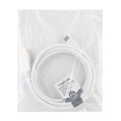 LogiLink CV0055 Câble DisplayPort vers HDMI 2 m Blanc