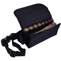 CLAIRE-FONCET Sacoche Banane en Toile Tissu polyester, Avec Monnayeur Distributeur Noir de 8 Pièces d'Euros, 1 Poche Zip intérie