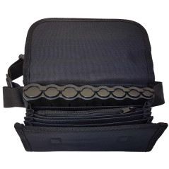 CLAIRE-FONCET Sacoche Banane en Toile Tissu polyester, Avec Monnayeur Distributeur Noir de 8 Pièces d'Euros, 1 Poche Zip intérie