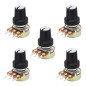 Aussel Potentiomètre linéaire 10K OHM B10K 3 Potentiomètre rotatif à bornes avec écrous et rondelles 5 morceaux (B10K-5PCS) Aussel Potentiomètre linéaire 10K OHM B10K 3 Potentiomètre rotatif à bornes avec écrous et rondelles 5 morceaux (B10K-5PCS)