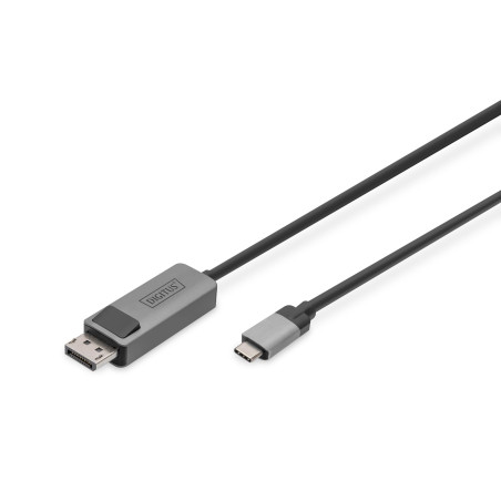 DIGITUS Câble adaptateur Displayport - USB Type-C vers Displayport 1.4-8k/30Hz - 4k/144Hz - Bidirectionnel - DP Alt-Mode - MST -
