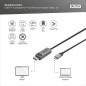 DIGITUS Câble adaptateur Displayport - USB Type-C vers Displayport 1.4-8k/30Hz - 4k/144Hz - Bidirectionnel - DP Alt-Mode - MST - DIGITUS Câble adaptateur Displayport - USB Type-C vers Displayport 1.4-8k/30Hz - 4k/144Hz - Bidirectionnel - DP Alt-Mode - MST -