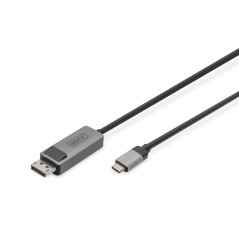 DIGITUS Câble Adaptateur Displayport - USB Type-C vers Displayport 1.4-8k/30Hz - 4k/144Hz - Bidirectionnel - DP Alt-Mode - MST -