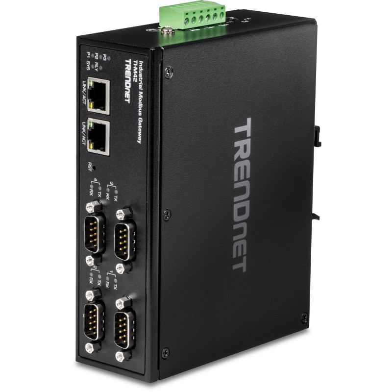TRENDnet, TI-M42, Passerelle Modbus Industrielle Fast Ethernet à 4 Ports, 4 Ports série DB-9, 2 Ports Fast Ethernet, jusqu'à 100 TRENDnet, TI-M42, Passerelle Modbus Industrielle Fast Ethernet à 4 Ports, 4 Ports série DB-9, 2 Ports Fast Ethernet, jusqu'à 100