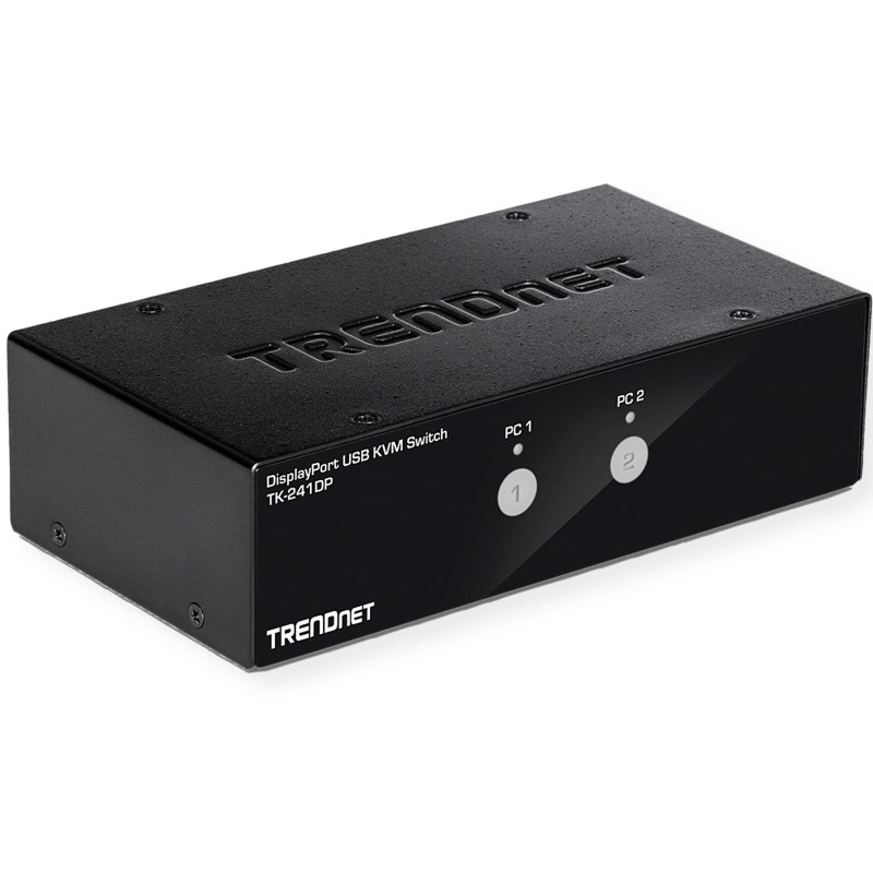 TRENDnet, TK-241DP, Commutateur KVM DisplayPort 2 ports avec audio, hub USB 2.0 2 ports, compatible 4K UHD 3840 x 2160 à 60 Hz, TRENDnet, TK-241DP, Commutateur KVM DisplayPort 2 ports avec audio, hub USB 2.0 2 ports, compatible 4K UHD 3840 x 2160 à 60 Hz,