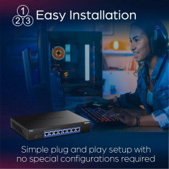 TRENDnet, TEG-S708, Commutateur 8 Ports 10G, 8 Ports 10G RJ-45, capacité de Commutation 160 Gbps montable en Rack, connexions ré