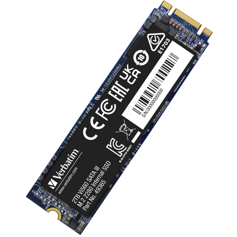 Verbatim Vi560 S3 SSD, Disque SSD Interne avec Stockage de données de 2 to, Solid State Drive avec SATA III M.2 2280 et Technolo Verbatim Vi560 S3 SSD, Disque SSD Interne avec Stockage de données de 2 to, Solid State Drive avec SATA III M.2 2280 et Technolo
