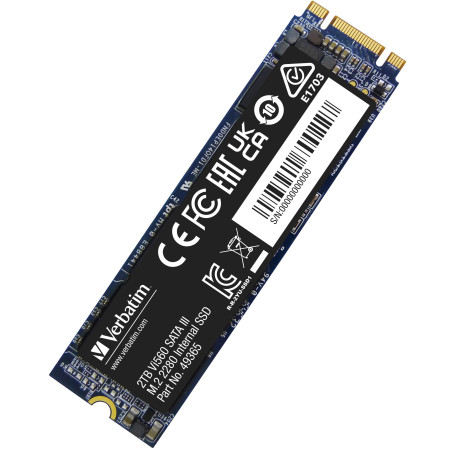 Verbatim Vi560 S3 SSD, Disque SSD Interne avec Stockage de données de 2 to, Solid State Drive avec SATA III M.2 2280 et Technolo