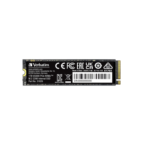 Verbatim SSD Interne Vi5000 NVMe M.2 1To, Disque SSD Interne PCIe Gen 4, Jusqu’à 5000 Mo/s en Lecture, SSD Haute Performance, id