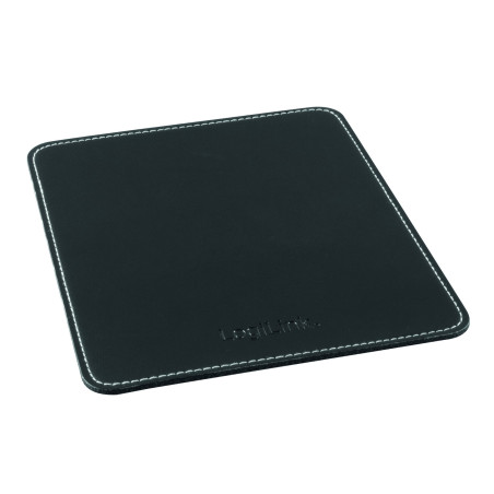 LogiLink ID0150 tapis de souris Noir - Tapis de souris (Noir, Uniforme, Cuir, Base antidérapante)