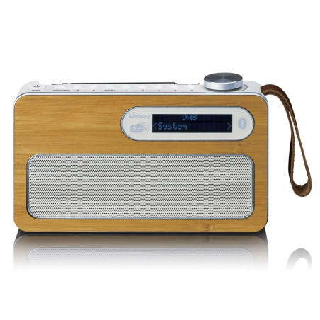 Lenco PDR-040EF Radio Dab+ Portable avec Bluetooth, FM, Prise Casque, réveil, 20 Stations préréglées, 16h autonomie, Design Bamb