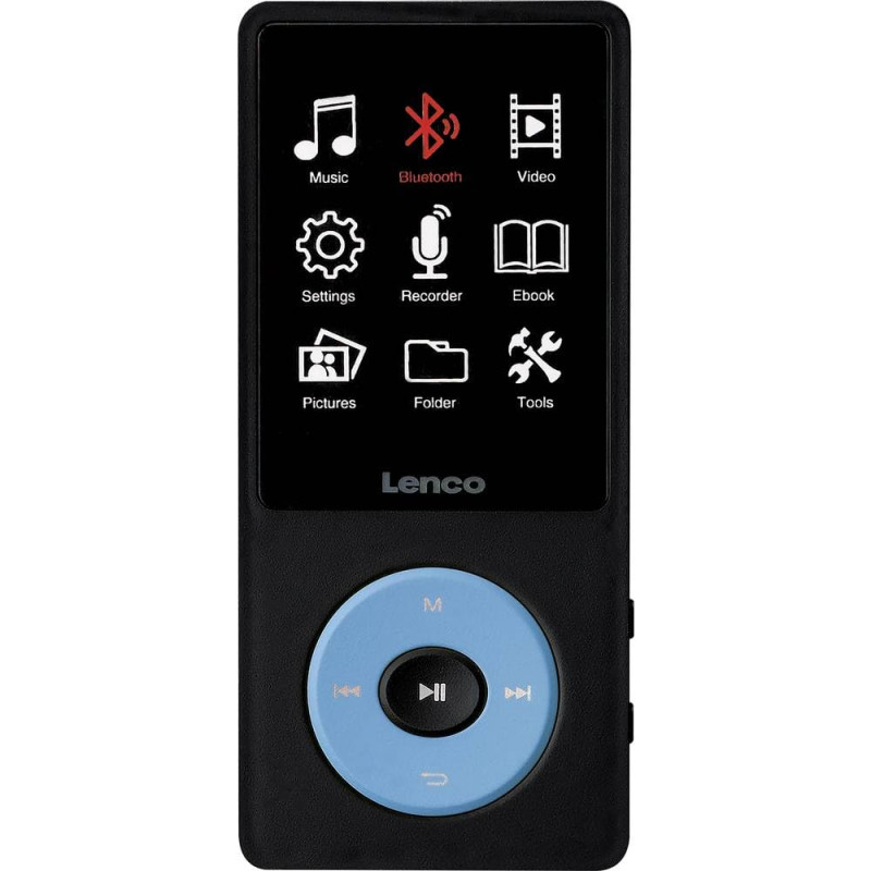 Lenco Xemio-860BU Lecteur MP3 MP4 Bluetooth® 5.3 8 Go - Écran LCD TFT 2,4” - Batterie 18 h - Enregistrement Vocal - Micro SD Jus Lenco Xemio-860BU Lecteur MP3 MP4 Bluetooth® 5.3 8 Go - Écran LCD TFT 2,4” - Batterie 18 h - Enregistrement Vocal - Micro SD Jus
