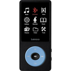 Lenco Xemio-860BU Lecteur MP3 MP4 Bluetooth® 5.3 8 Go - Écran LCD TFT 2,4” - Batterie 18 h - Enregistrement Vocal - Micro SD Jus