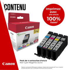 Canon CLI-581XXL Lot de 4 Cartouches d'encre Authentiques à Haut rendement (Noir, Cyan, Magenta, Jaune) – Carton Multipack