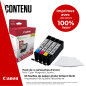 Canon CLI-571XL Lot de 4 Cartouches d'encre Authentiques à Haut rendement (Noir, Cyan, Magenta, Jaune) ; Comprend 50 Feuilles de Canon CLI-571XL Lot de 4 Cartouches d'encre Authentiques à Haut rendement (Noir, Cyan, Magenta, Jaune) ; Comprend 50 Feuilles de