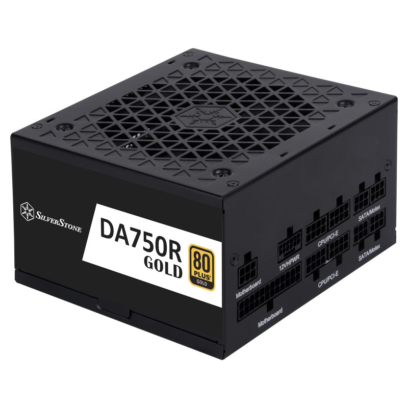 SilverStone Technology DA750R Gold, Bloc d’Alimentation ATX entièrement modulaire ATX 3,0 et PCIe 5,0 750W 80 Plus Gold, SST-DA7