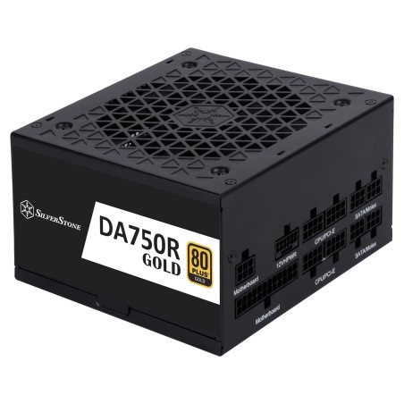 SilverStone Technology DA750R Gold, Bloc d’Alimentation ATX entièrement modulaire ATX 3,0 et PCIe 5,0 750W 80 Plus Gold, SST-DA7