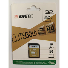 EMTEC, ECMSD32GHC10GP, Carte SD 32 Go Classe 10 UHS-I U1 avec adaptateur, vitesse de lecture jusqu'à 90MB/s, écriture jusqu'à 20