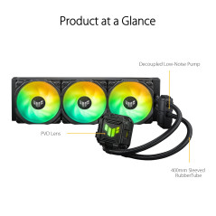 ASUS TUF Gaming LC II 360 ARGB Refroidisseur de processeur Liquide Tout-en-Un (Aura Sync, 3 Ventilateurs TUF Gaming 120 mm ARGB,