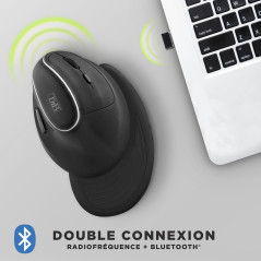 T'nB - Souris sans Fil Bluetooth Ergonomique Verticale Rechargeable, Confortable avec Repose Poignet Amovible, Idéal Professionn