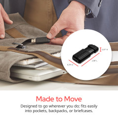Verbatim Clé USB PinStripe 128Go I USB 2.0 I Memory Stick USB I pour laptop ordinateur portable ultrabook TV autoradio I Stick U