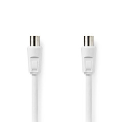 NEDIS Câble coaxial | Fiche IEC (coaxiale) | Fiche IEC (Coax) | Nickelé | 75 Ohm | Double blindage | 3 m | Rond | PVC | Blanc |