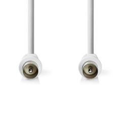 NEDIS Câble coaxial | Fiche IEC (coaxiale) | Fiche IEC (Coax) | Nickelé | 75 Ohm | Double blindage | 3 m | Rond | PVC | Blanc |
