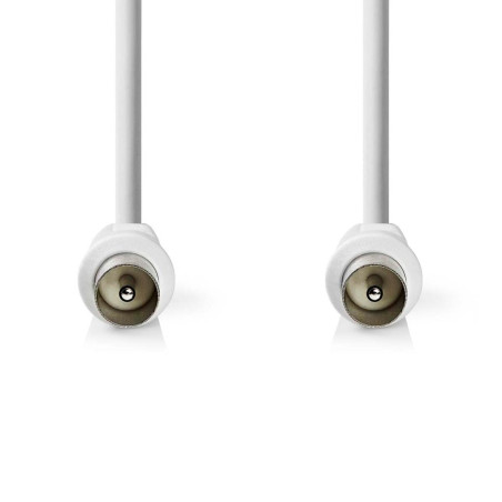 NEDIS Câble coaxial | Fiche IEC (coaxiale) | Fiche IEC (Coax) | Nickelé | 75 Ohm | Double blindage | 3 m | Rond | PVC | Blanc |