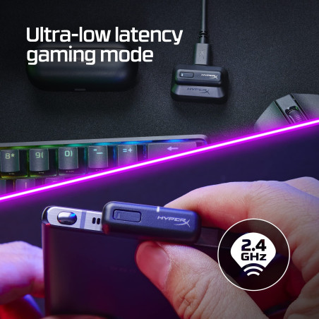 Écouteurs HyperX Cloud MIX-Écouteurssansfil,compatiblesBluetooth,modedejeuàfaiblelatence,adaptateursansfilUSB-C,batterielonguedu