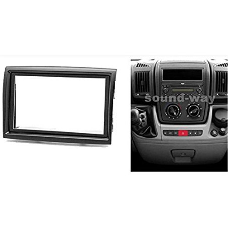 Sound-way Kit Montaje Autoradio, Marco 2 DIN Radio Para Coche, Adaptador Antena, Llaves de Montaje Compatible Con Fiat Ducato, C