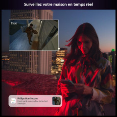 Philips Hue Secure, Caméra HD 1080P Filaire, Utilisation intérieure ou extérieure, contrôle avec Une Seule Application, Blanc