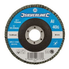 Silverline 199877 Disque à lamelles corindon 115 mm Grain 40