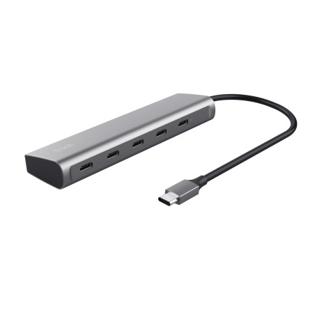 Trust Halyx 5 Ports Hub USB C, 4X USB-C et Port d'alimentation PD USB-C 100 W, Vitesse 5 Gbps, Data Hub, Adaptateur USB C, Multi
