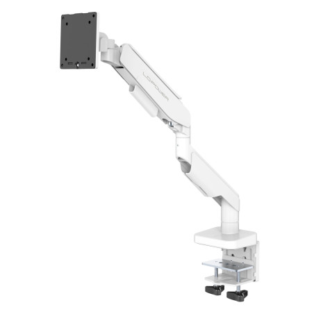 LC-POWER Support Écran PC Écran | Bras Réglable | Pivotant à 360° | Inclinaison +50° ~ -20° | Poids Max 20 kg | VESA 75x75 mm 10