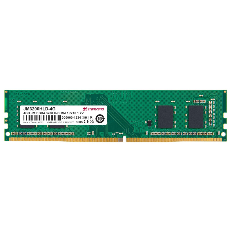 Transcend JetRam JM3200HLD-4G Mémoire RAM DDR4 sans Tampon 3200 MHz 1Rx16 CL22 1,2 V Transcend JetRam JM3200HLD-4G Mémoire RAM DDR4 sans Tampon 3200 MHz 1Rx16 CL22 1,2 V