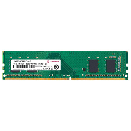 Transcend JetRam JM3200HLD-4G Mémoire RAM DDR4 sans Tampon 3200 MHz 1Rx16 CL22 1,2 V
