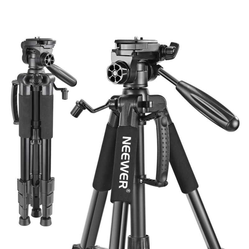 Neewer 142 centimètres Trépied Aluminium Portable Noir avec Tête Pivotante 3 Directions et Sac pour DSLR, DV Vidéo Caméscope, Ch Neewer 142 centimètres Trépied Aluminium Portable Noir avec Tête Pivotante 3 Directions et Sac pour DSLR, DV Vidéo Caméscope, Ch