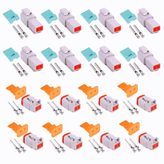 HUAZIZ 8 Sets Ensembles Connecteur Imperméable, Connecteurs DT à 2 Pin, Auto Terminal Connecteur de Fil de Voiture Électrique Ét