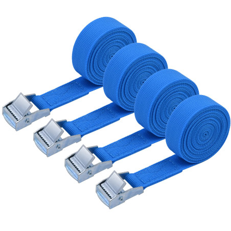 URAQT 4PCS Sangle d'Arrimage, 2M x 20mm Kit de Fixation avec Sangle de Serrage Boucle de Serrage, pour Moto, Voiture, Porte Vélo
