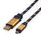 ROLINE GOLD Câble USB 2.0 HighSpeed | Type A - Mini B | 0,8 m ROLINE GOLD Câble USB 2.0 HighSpeed | Type A - Mini B | 0,8 m