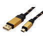 ROLINE GOLD Câble USB 2.0 HighSpeed | Type A - Mini B | 0,8 m ROLINE GOLD Câble USB 2.0 HighSpeed | Type A - Mini B | 0,8 m
